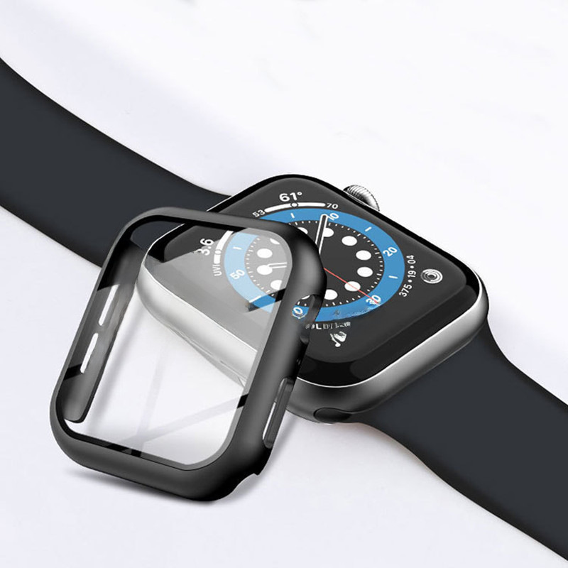 Suitable for iwatch7/8 protective shell Apple watch one-piece shell hard pc tempered glass shell anti-fall and dust-proof shell