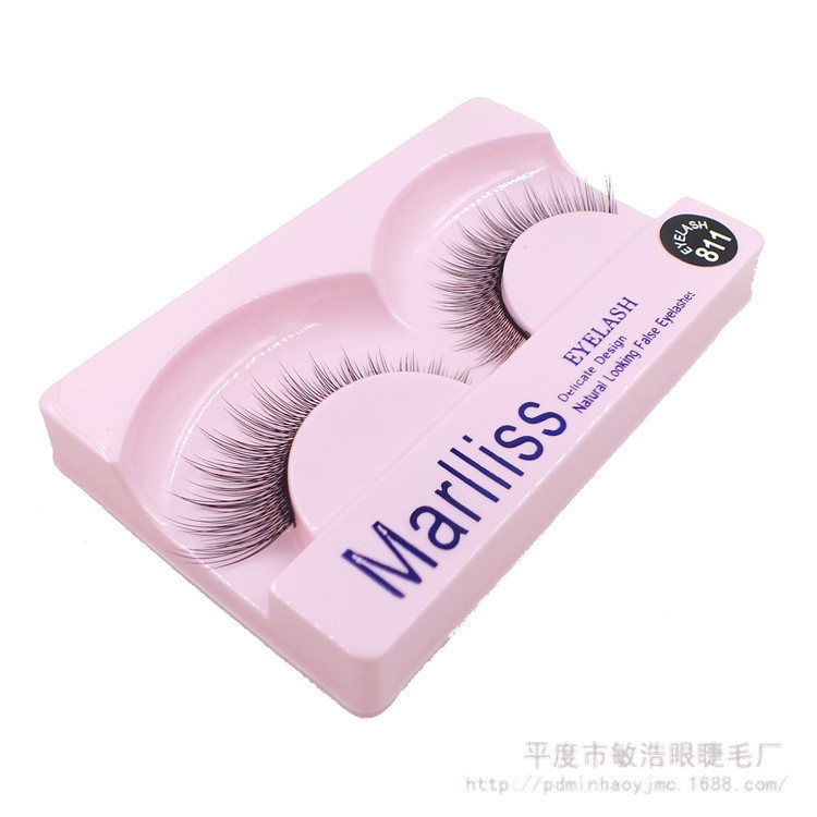 Handmade 811 Style False Eyelashes, Elongated and Tapered, a Pair of Wholesale Eyelashes from the Manufacturer, Naturally Dense