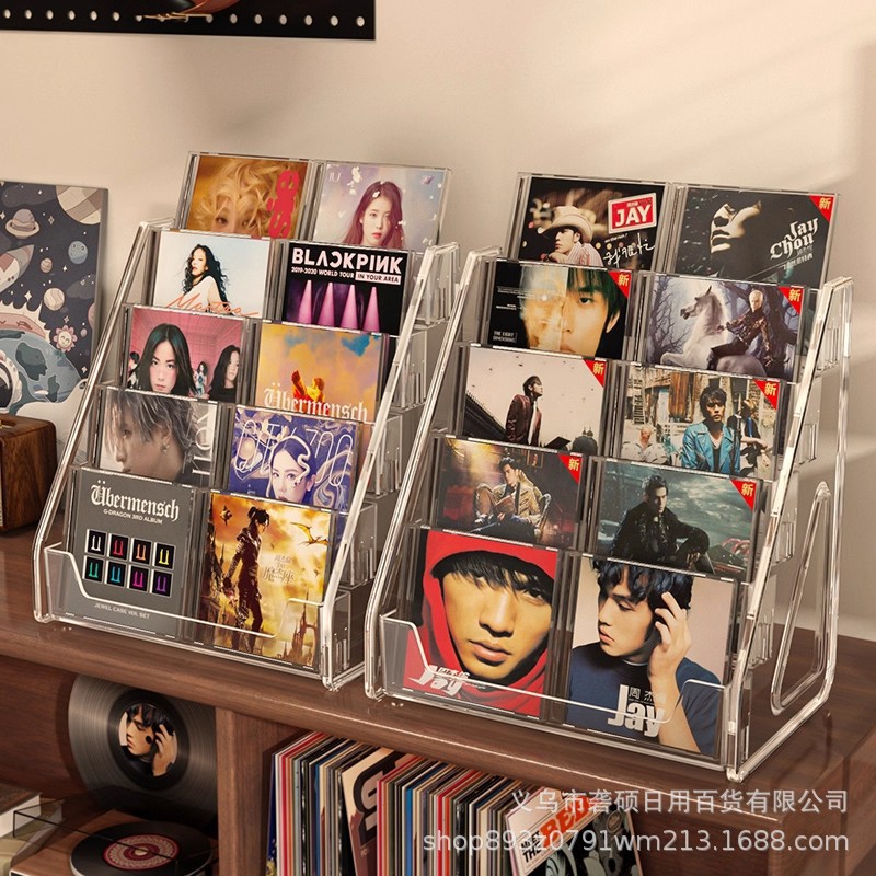 Transparent Acrylic Stepped Kidsren's Picture Book Storage Rack Multi-Layer Multi-Functional Desktop Cosmetics Cd Bar Storage