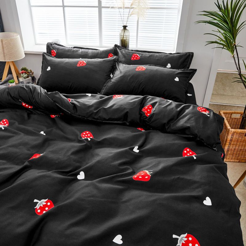 Plaid Thickeneded Twill Brushed Quilt Cover, Bed Bed Sheets Three-Piece Set, Four-Piece Set, Single-Piece Quilt Cover, Bedding