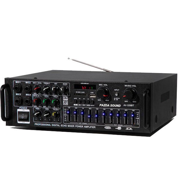 Factory direct Bluetooth power amplifier high power EQ equalizer 12V square dance FM outdoor power amplifier professional