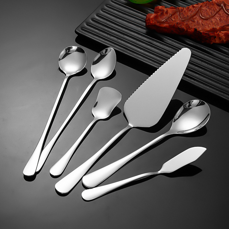 Thickened Western Knife and Fork 1010 Stainless Steel Tableware Food Grade Stirring Spoon Hotel Knife and Fork Spoon suit Steak Knife