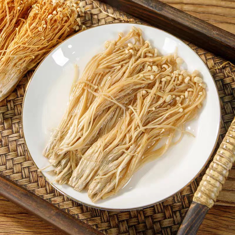 Gutian Farm Dried Enoki Mushrooms with Cut Stems, Unopened White Enoki 500g Free Shipping, Mushrooms, Fujian Local Specialty for Consumption