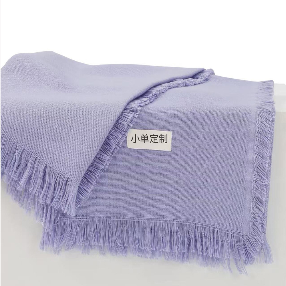 M Series Air Conditioner Blanket Single Trendy Tassel Jacquard m Zero Coffee Series Coffee Same Style Custom Woven