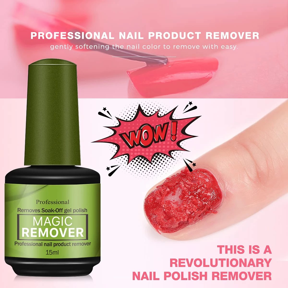 Cross-Border Hot New Product 15ml Fast Burst Nail Polish Remover Glue Two-Minute Nail Polish Remover Operation Nail Polish Remover Without Damaging Nail Polish Remover Cream