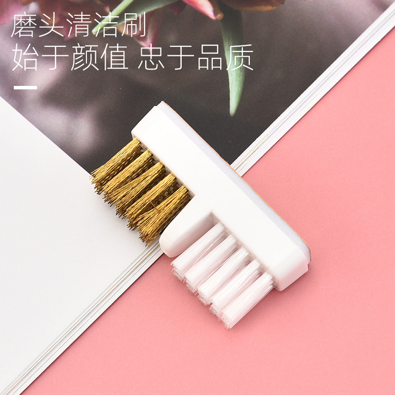 Nail Polisher Grinding Head Cleaning Brush Dust Brush Metal Brush One Brush Dual-Use Steel Wire Glue Brush Head Brush Wholesale