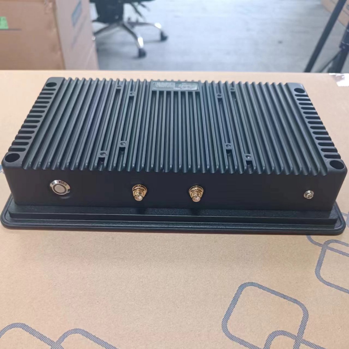 Industrial all-in-one fanless design, two gigabit ports, four USB, two com serial ports,