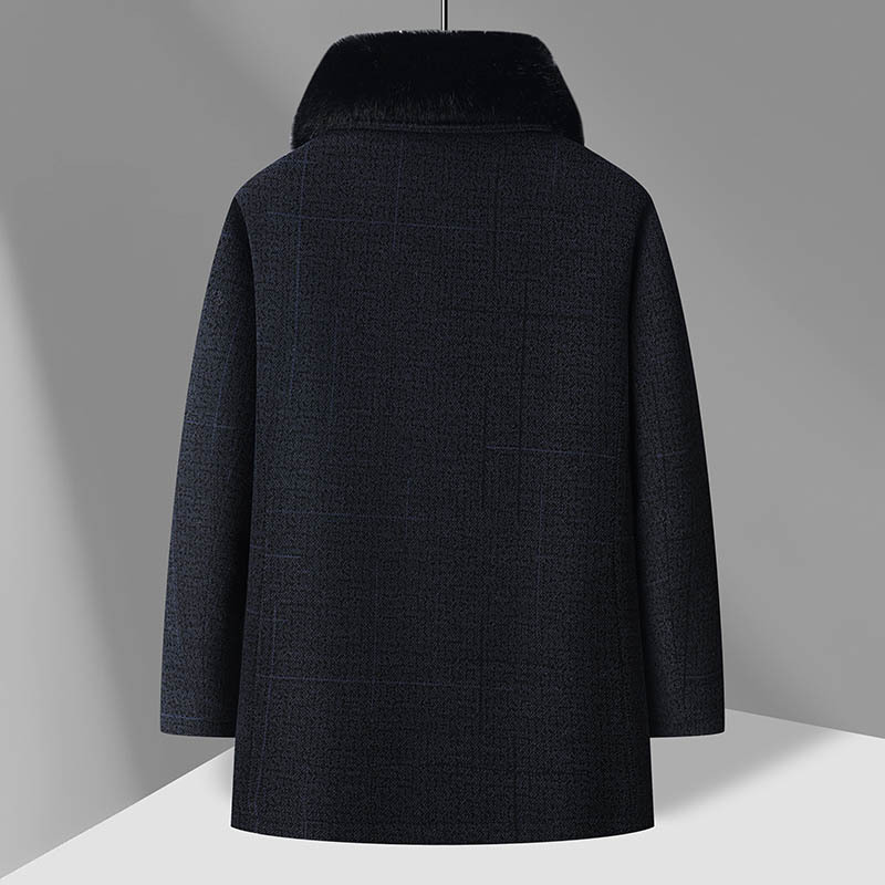 fleece-lined Thickened Cotton-padded Coat for Men's Father Winter Coat for Middle-aged and Old People Autumn and Winter Grandpa Middle-aged Cotton-padded Coat for Old People Top