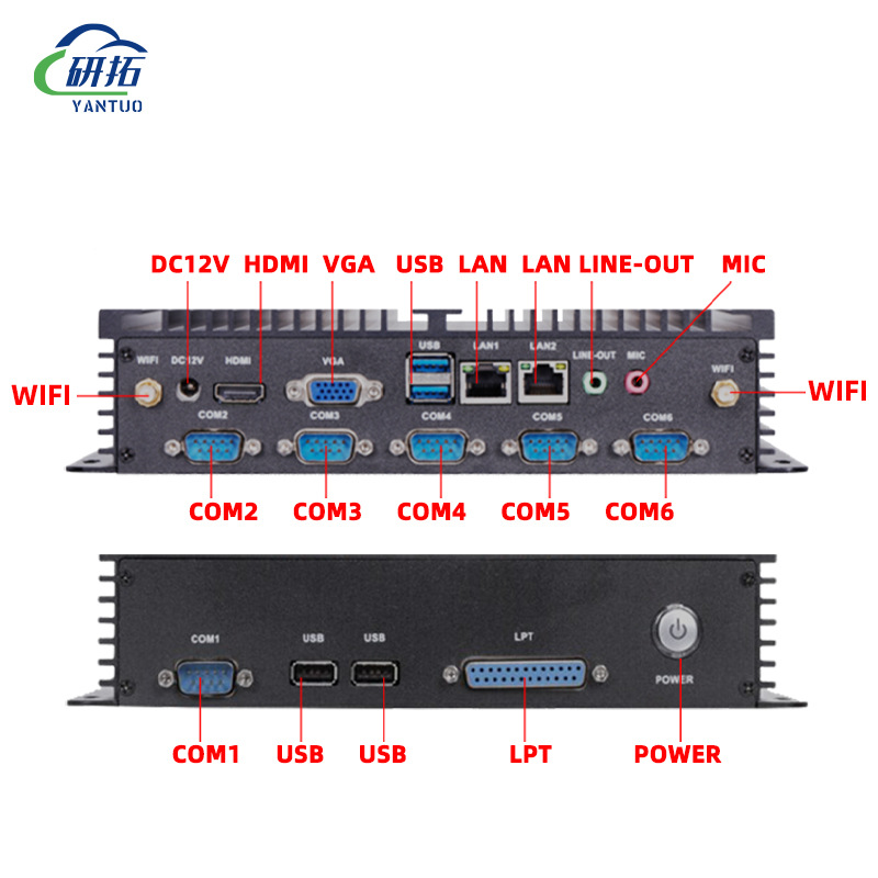 Factory Direct Sales Ipc6000 Embedded Dual Network 6Com Industrial Computer Dual Gigabit Network Card Core 2-13 Generation