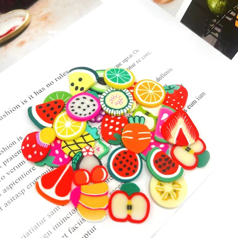 2cm soft pottery fruit slice large slice hairpin hairpin decoration handmade diy cream glue Accessories Wholesale