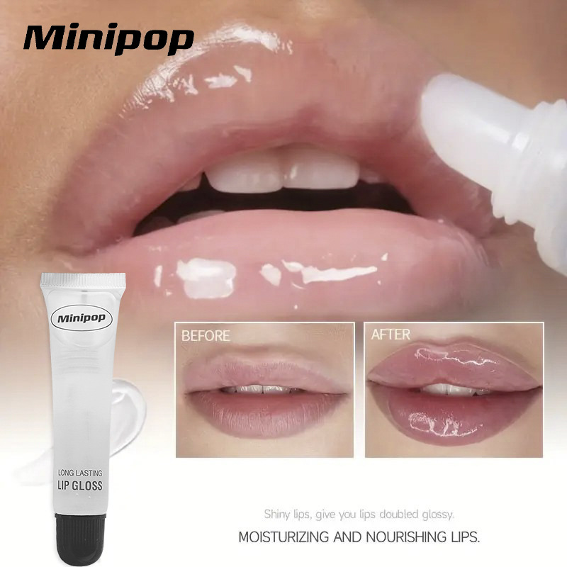Cross-Border Cosmetics Transparent Lip Oil Lip Balm Moisturizing Mirror Finish Non-Removing Makeup Mirror Color Lipstick Liquid Lip Gloss Wholesale