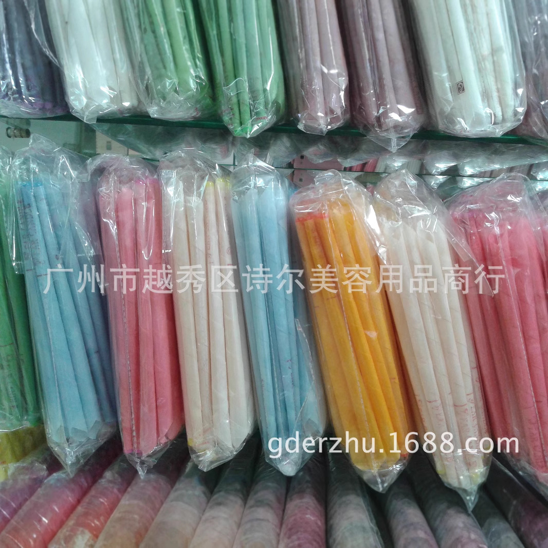 Factory Direct batch aromatherapy flared ear candle with plug 8 colors transparent bag tapered head ear candle stick multi-color