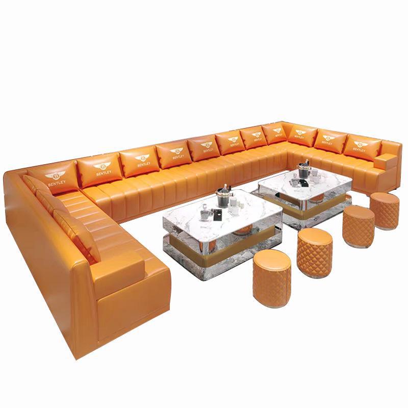 Light Luxury Business KTV Sofa Villa Party Room High-end Club Bar Clearing Bar Box U-shaped Card Seat Coffee Table Combination