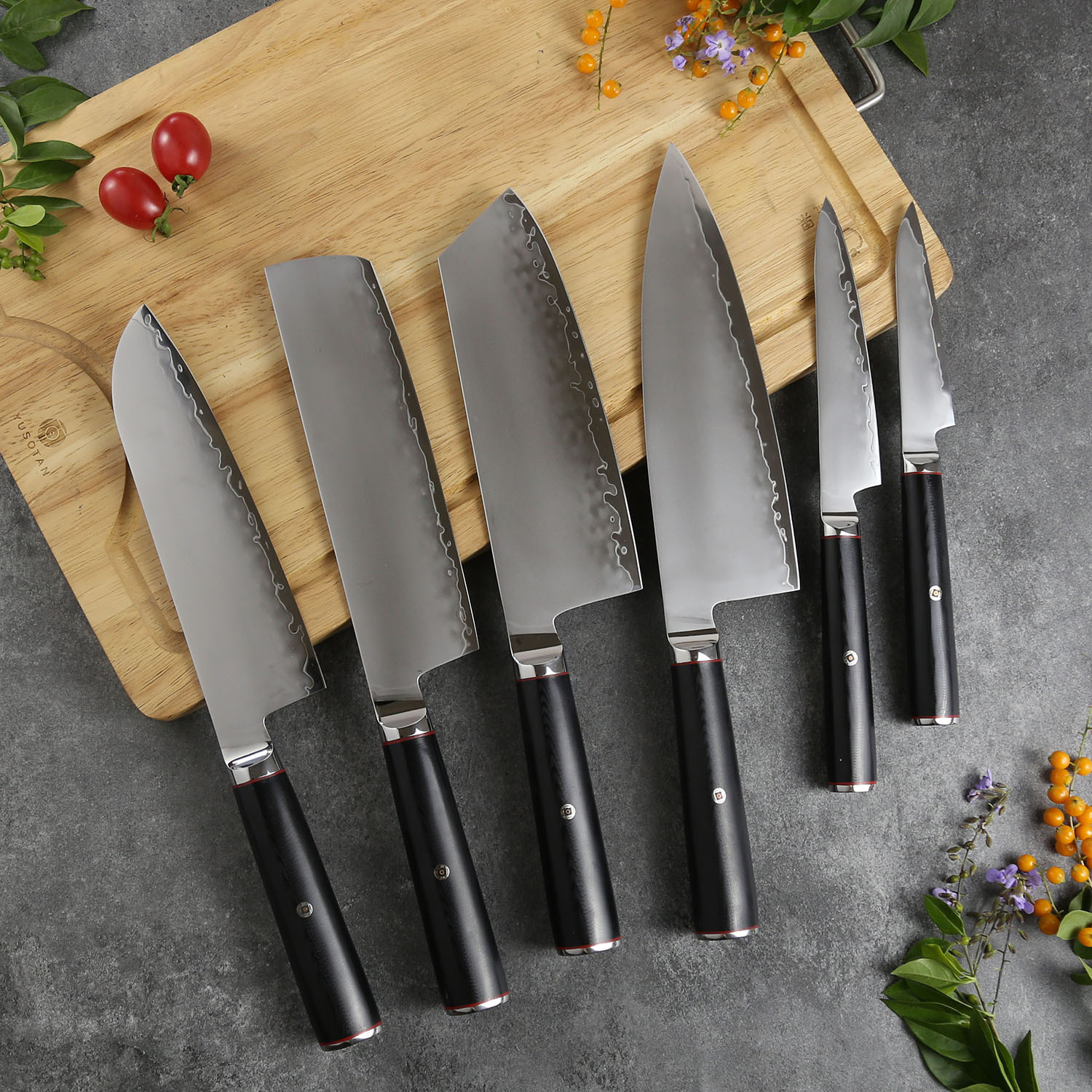 In stock Sanhe steel 10Cr15MoV knife suit kitchen knife chef knife fruit knife cutting knife universal knife sharp