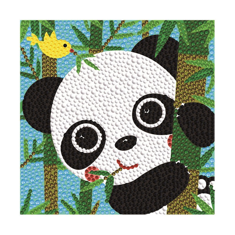 DIY Creative Handmade Diamond Painting Cross-Border Kidsren's Cartoon Panda Girl Toys Cute Diamond Stickers Full of Diamonds