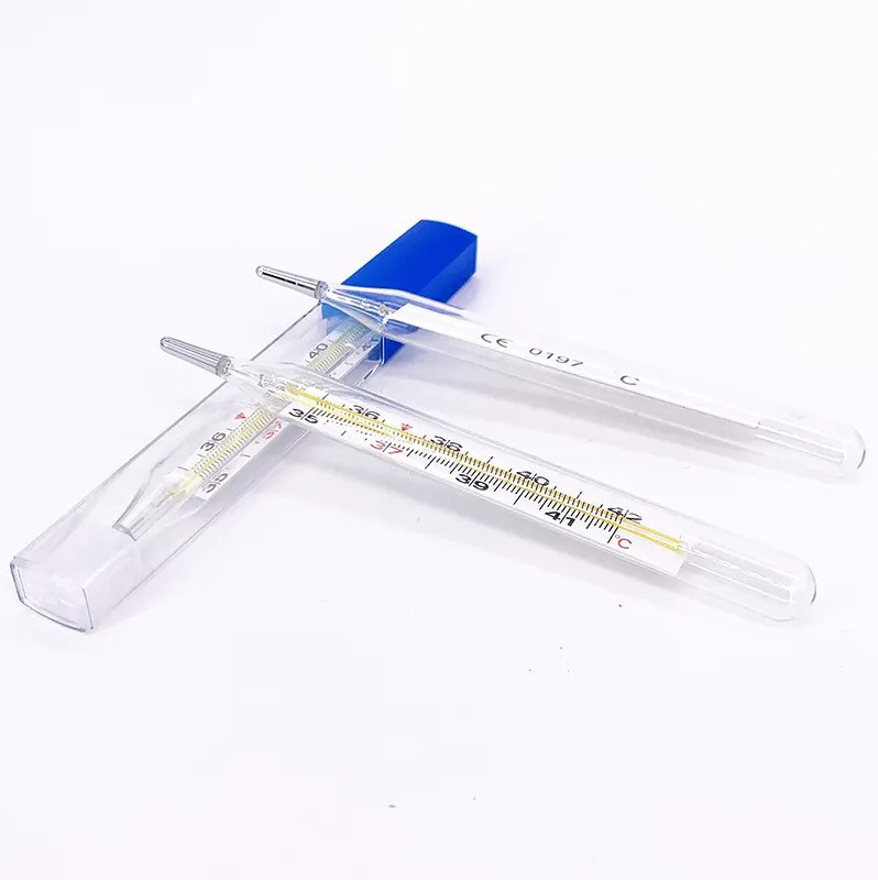 Mercury Thermometer Medical Glass Thermometer Armpit Measurement Temperature Large Scale Thermometer Double Scale Foreign Trade