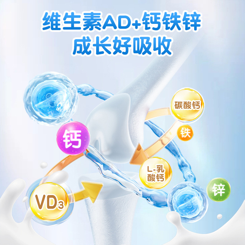 Little Sunflower Children's Vitamin A, Vitamin D, Calcium, Iron, and Zinc Tablets 60 Tablets/Bottle Children's Growth Nutrition High Calcium