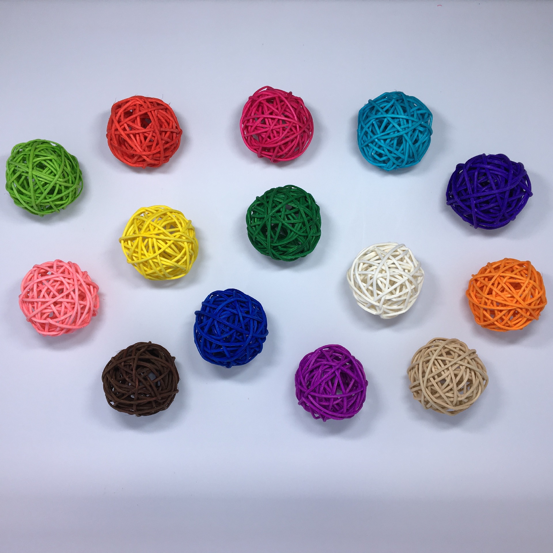 5Cm/Cm Rattan Ball, Rattan Ball for Light String, Colorfulful Rattan Ball Decorative Ball, Kindergarten Environment Layout