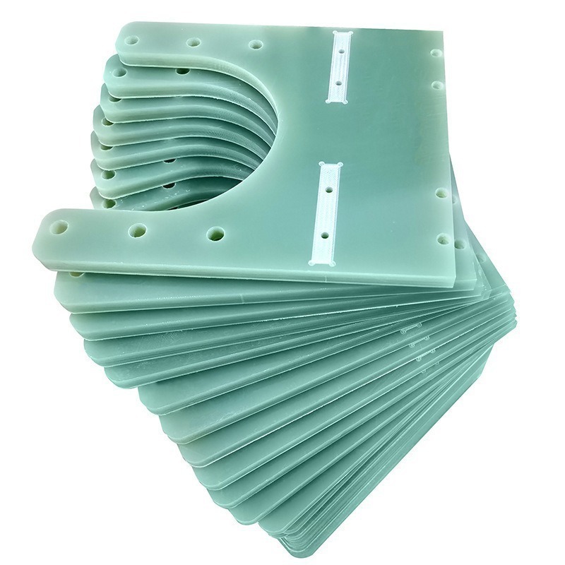 Fr4 Fiberglass Board Processing and Customization, Flame-Retardant Aqua-Green Epoxy Resin Board Insulation Fixture Processing and Customization