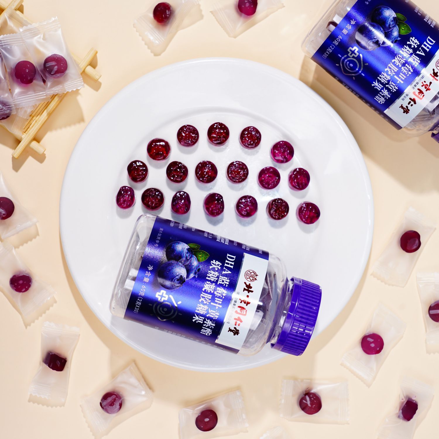Beijing Tongrentang Dha Blueberry Lutein Ester Gummy for Eyes 30 Capsules 1 Piece Wholesale