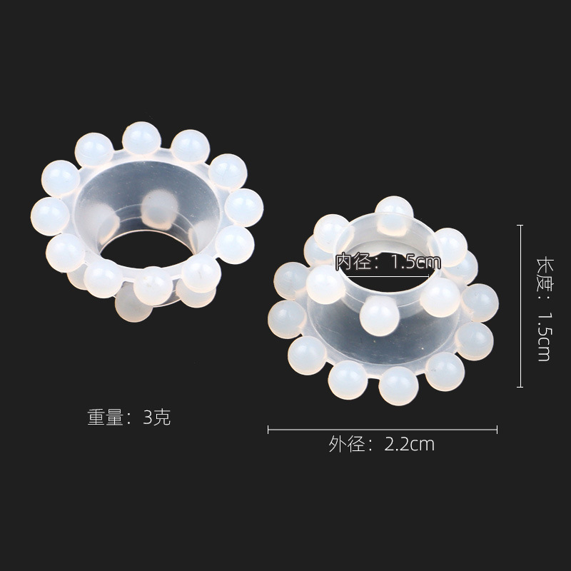 Men's Silicone Device with 18 Beads, Semen Locking Ring, Wolf Tooth Ring, Adult Products, Sheep Eye Ring, Multi-Bead Penis Sleeve