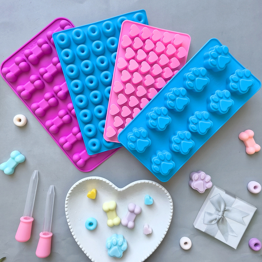 4 формы для шоколада с пипеткой, силиконовая форма в виде кошачьих когтей/пончика для выпечки конфет