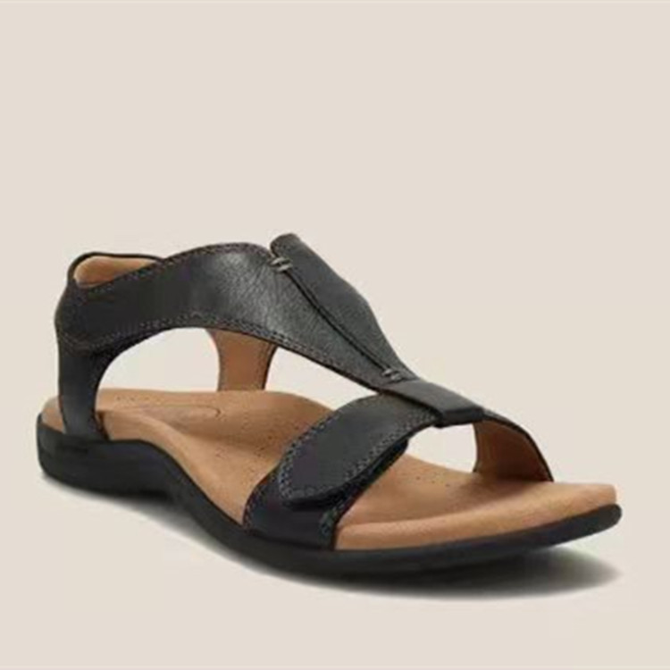 Foreign trade new spot sandals Amazon cross-border large size thick-soled wedge women's shoes Velcro buckle with fish mouth sandals