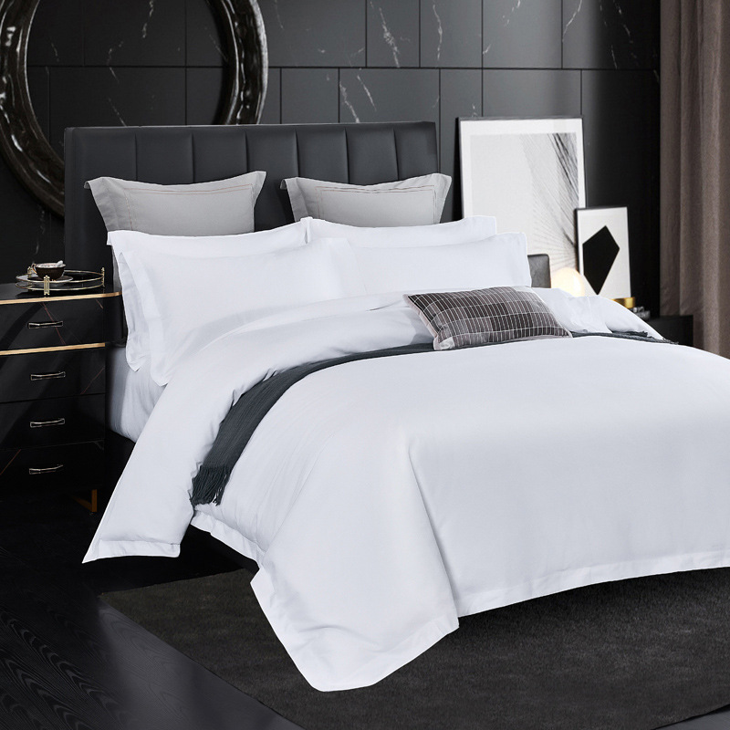 Star Hotel Linen Four-Piece Set Pure White Hotel Bed and Breakfast Bedding Set Bed Sheetss Quilt Cover Bed Bed Sheets