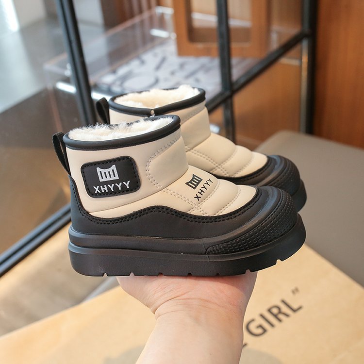 Girls' Snow Boots 2025 Winter Cold-Proof Kidsren's Cotton Boots Winter Versatile Fashionable Princess Cotton Boots for Middle and Large Kidsren