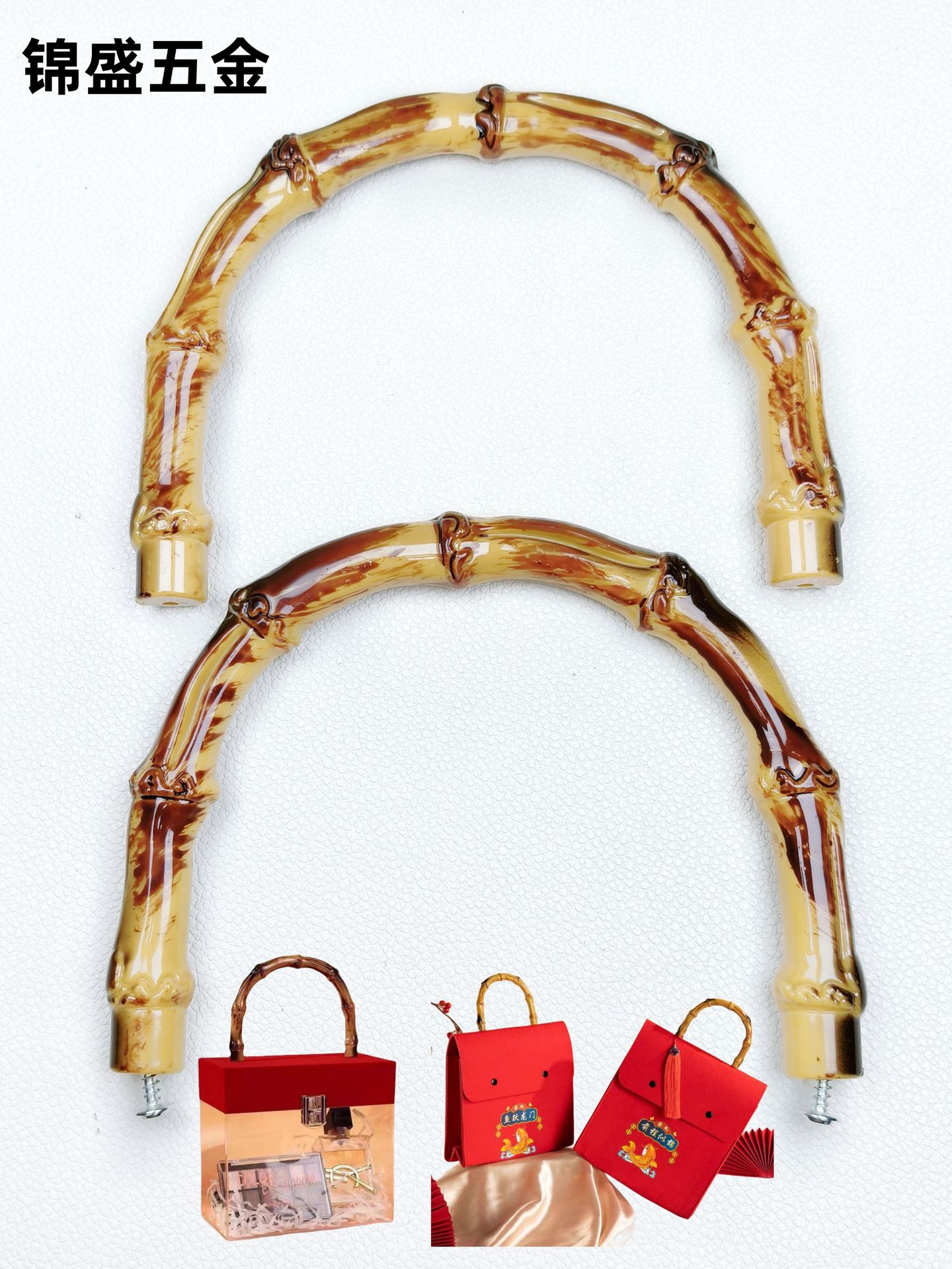 Factory direct supply acrylic box bamboo handle felt bag handle accessories DIY handmade bag hand-held