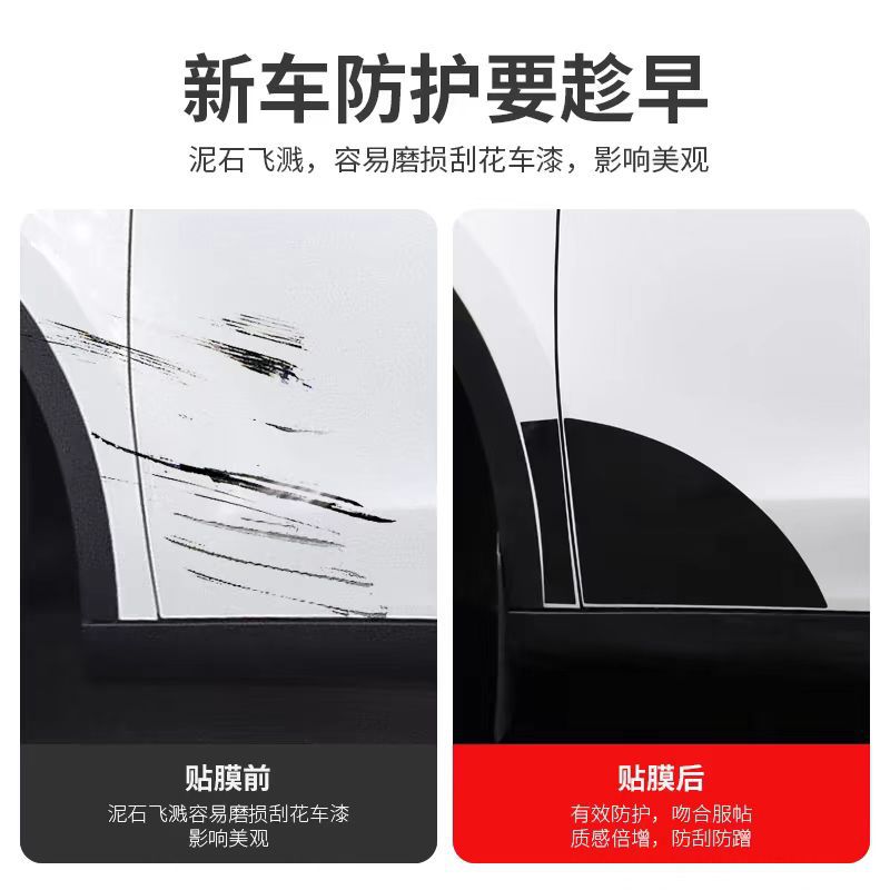 Suitable for Tesla Model 3/Y Door Film, Body Paint Protective Film, Rear Door Anti-Scratch Invisible Car Film Ya