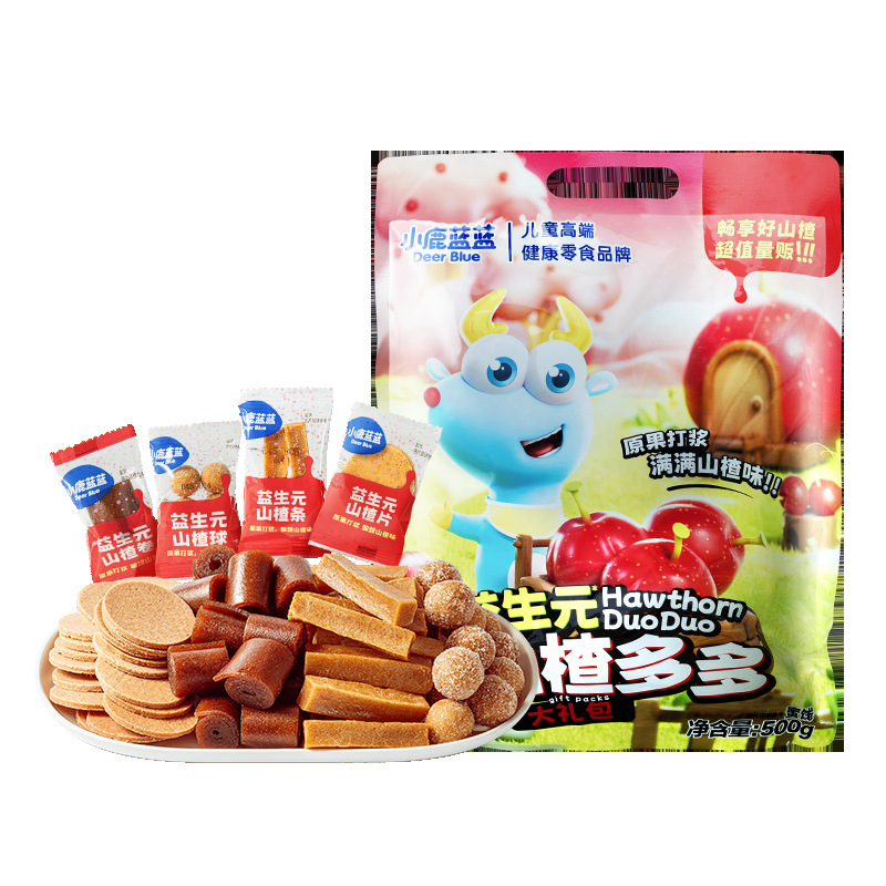 Fawn Blue Blue Prebiotic Hawthorn Duoduo Gift Pack 50 Bags Independent Packaging Hawthorn Rolls Children's Snack Brand