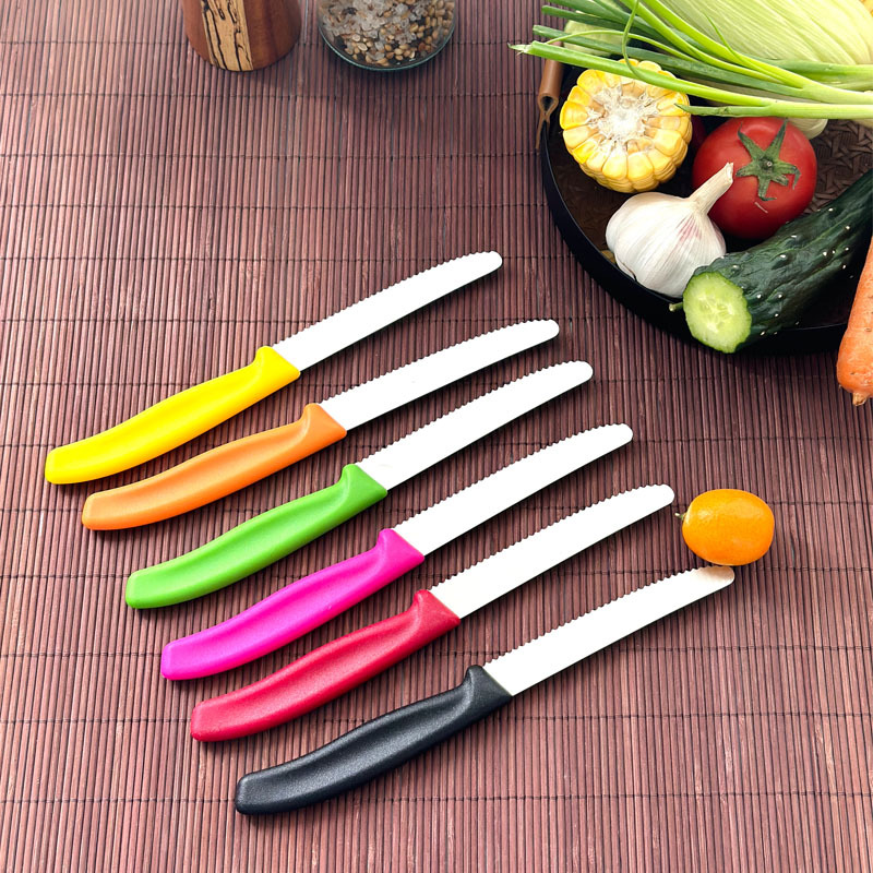 Нож для стейка, десертный нож, нож для фруктов и помидоров с наклонным лезвием, острый и долговечный