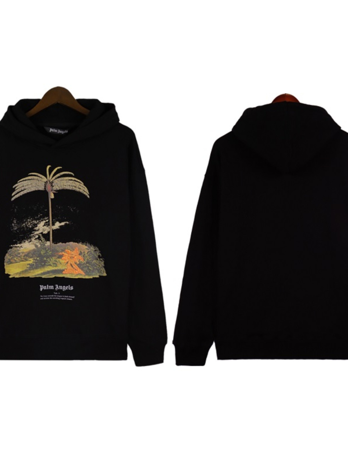 Palm Angels Palm Angel Tropical Palm Tree Print Hooded Sweatshirt Trendy European and American Loose Hoodie Autumn