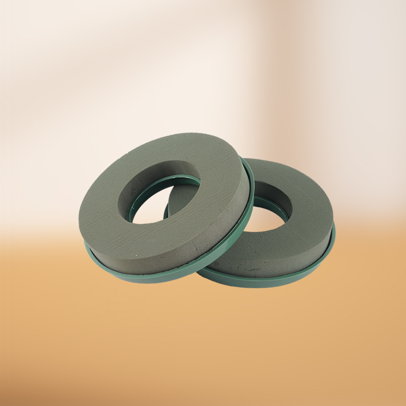 Wholesale Wedding Car Christmas Wall with Plastic Base Ring Flower Mud with Base Support with Mud Christmas Wreath Ring Flower Mud