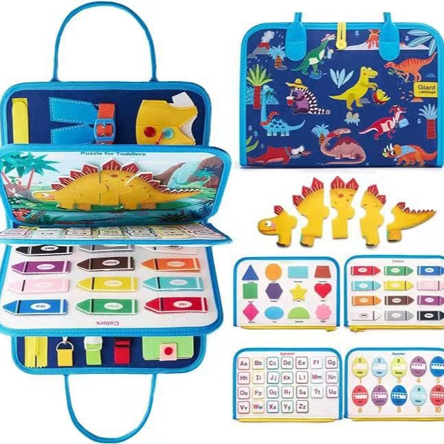 Cross-border New Felt Early Education Learning Dressing Buckle Children's Busy Board Toy Bag Montessori Educational Toys