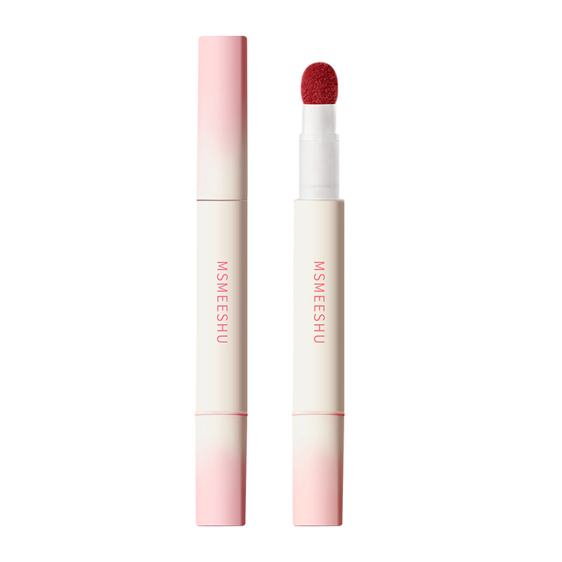 Honey Beam Lip Powder Cream Air Cushion Soft Fog Matte Lip Glaze Not Easy to Dip Cup Falling Long-lasting False Plain White Student General Purpose