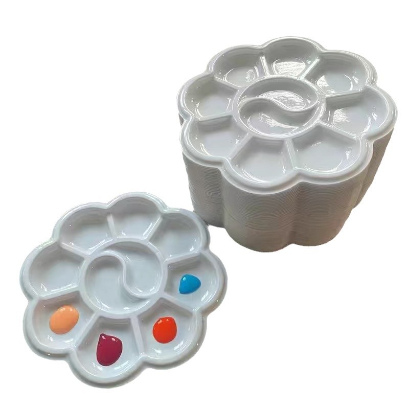 Disposable palette gouache paint painting plate white plum blossom watercolor paint packaging painting art supplies