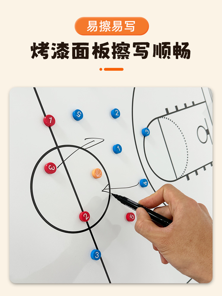 Large Football Basketball Tactical Board Bracket Type Tactical Board Coach Teaching Double-Sided Magnetic Teaching Board Volleyball Tactical Board