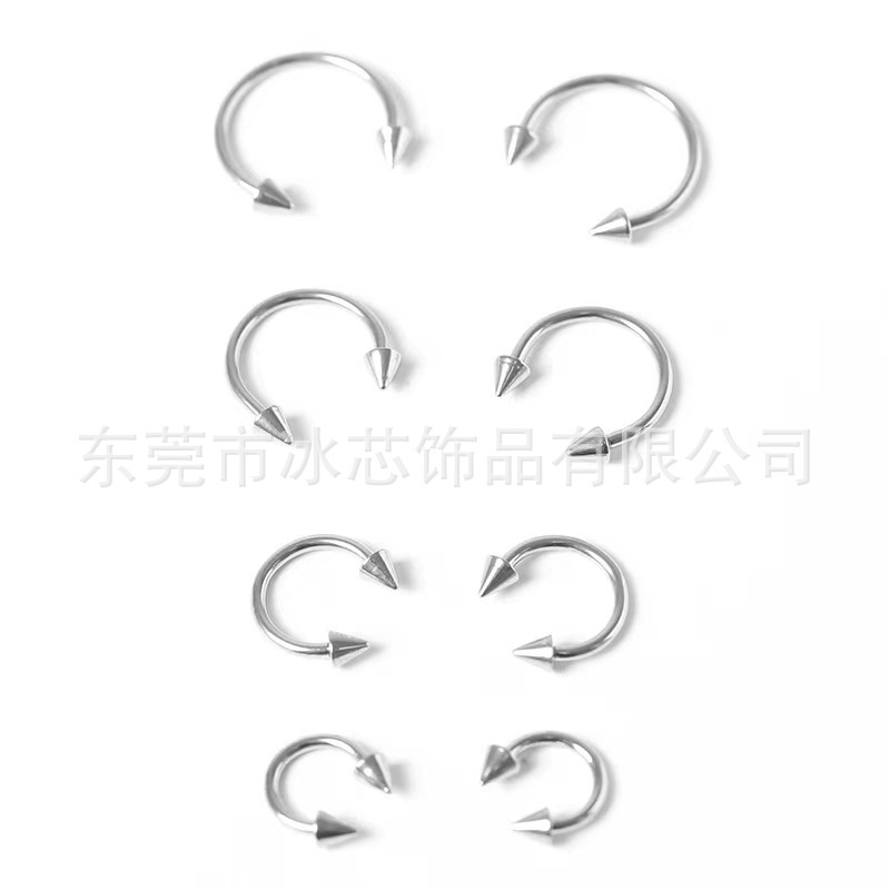 Stainless steel nose ring C- shaped horseshoe ring horseshoe rod nose nail human body piercing tattoo jewelry Europe and America Amazon cross-border
