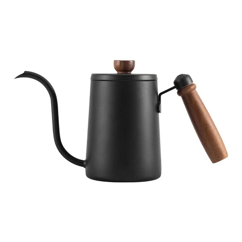 Wooden Handle Hand Pot 304 Stainless Steel Hanging Ear Coffee Pot Thin Mouth Long Mouth Pot
