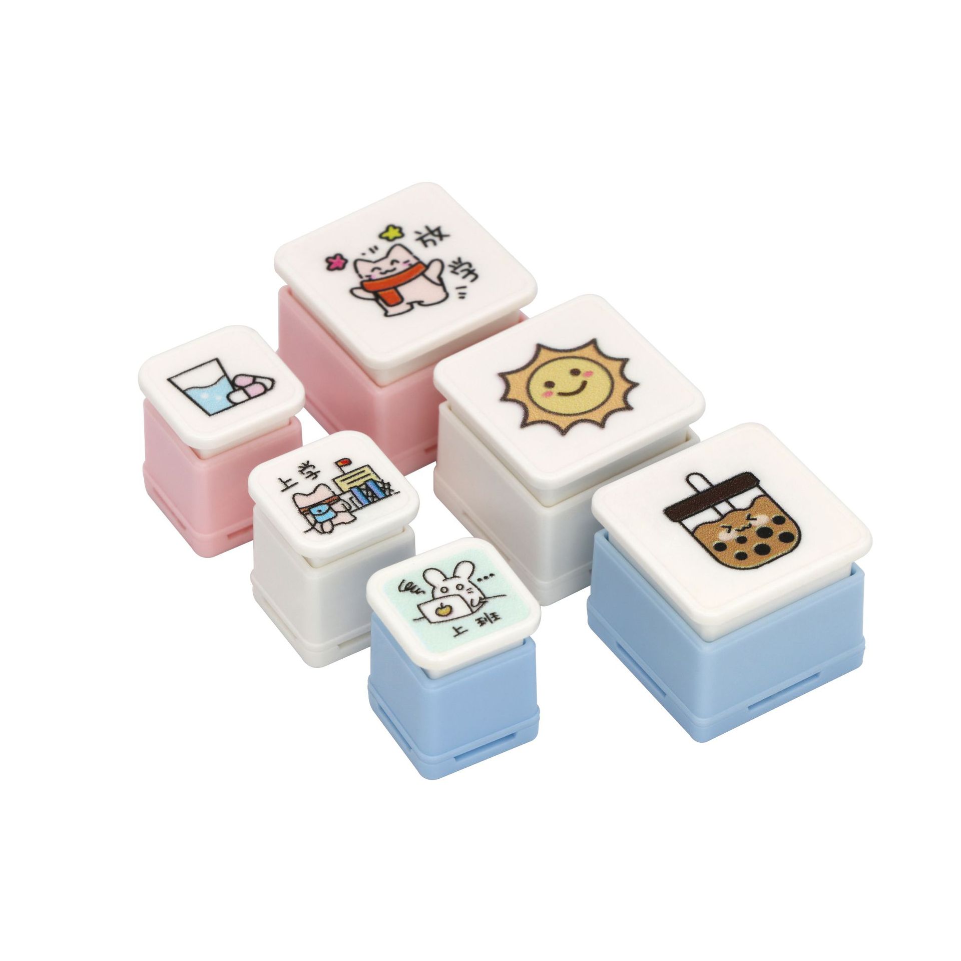 Keyboard 6-Key Set, Six-Key Combination Stamp, Custom-Engraved Keys, Cute Cartoon Creative Punch Card DIY Making, Photosensitive