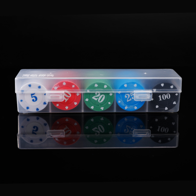 100 pieces chips box transparent acrylic chips rack Texas poker chips special token storage box