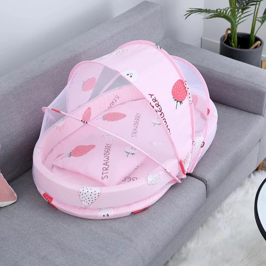 Baby Mosquito Net Cover, Installation-Free, Foldable Baby Anti-Mosquito Bed, Mongolian Yurt, Kidsren's Newborn Kids Anti-Fall with Bottom