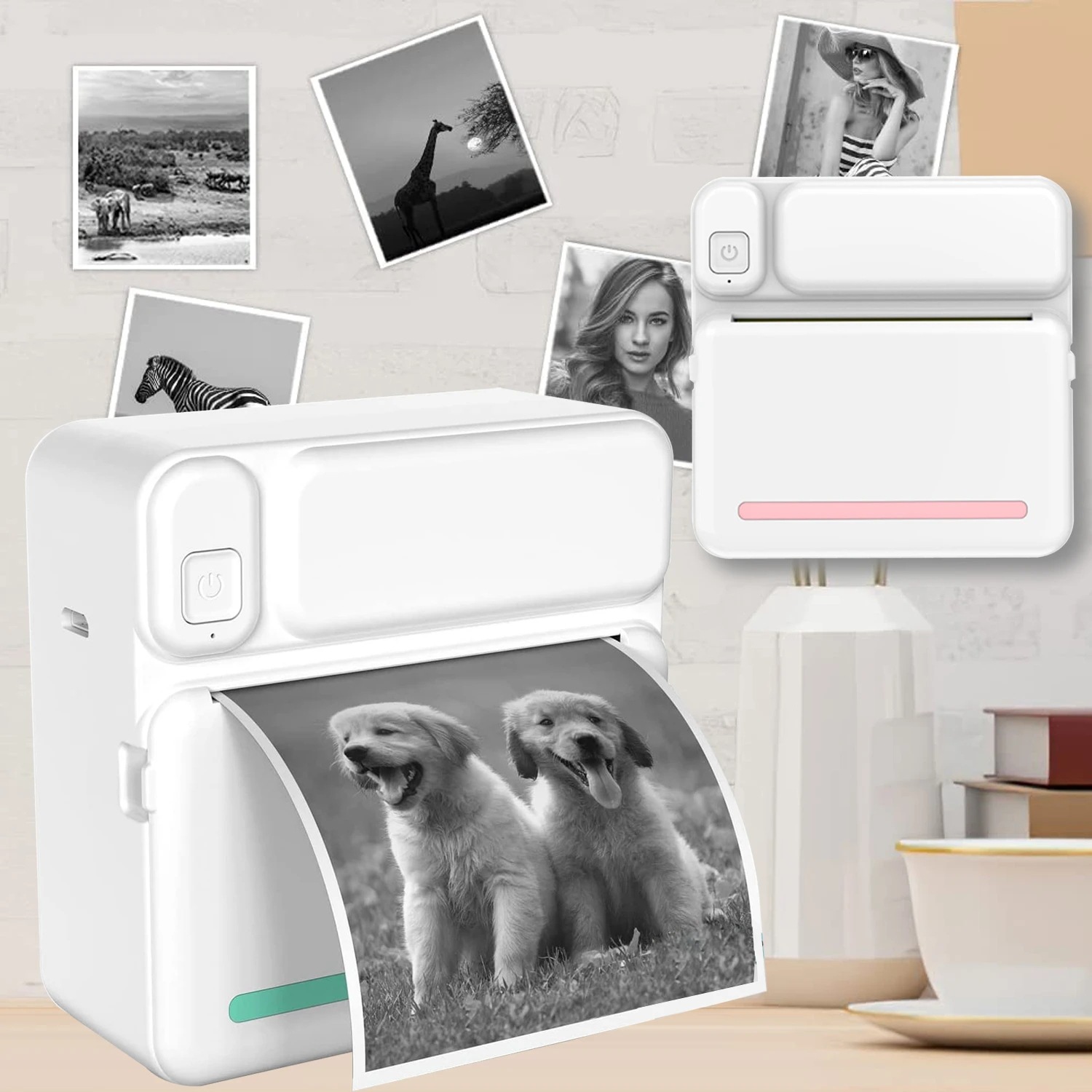 Cross-Border Hot Selling Portable Mini Printer for Home Use That Can Be Connected to Mobile Phone Bluetooth Smart Inkless Label Printer