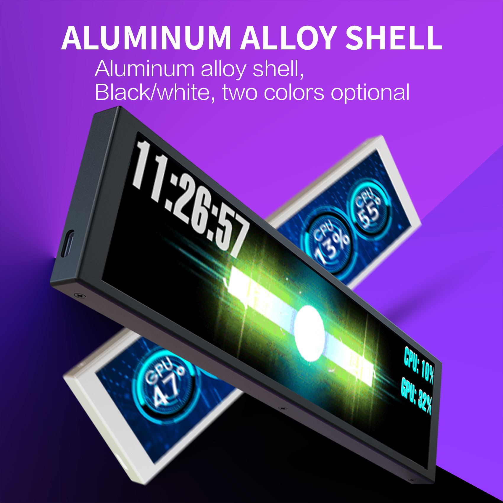 Cross-Border Computer Assembly 9.2inch Long Computer Secondary Screen Real-Time Monitoring Cpugpu Chassis Secondary Screen DIY Spot D9