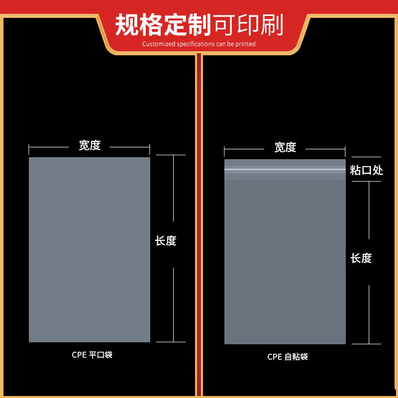 Free sample CPE frosted flat pocket environmentally friendly semi-permeable self-adhesive bag factory in stock wholesale data line packaging bag