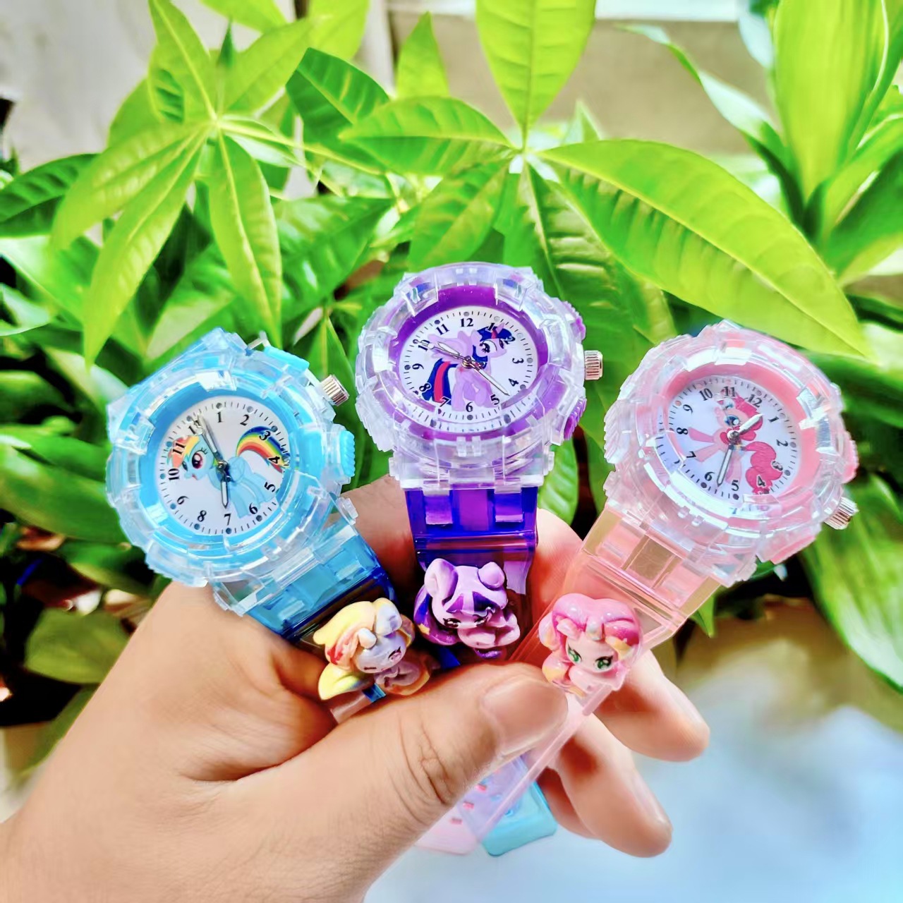 2025 New Luminous Children's Watch Cartoon Pony Polly Pointer Quartz Watch Student Cute Toy Electronic Watch