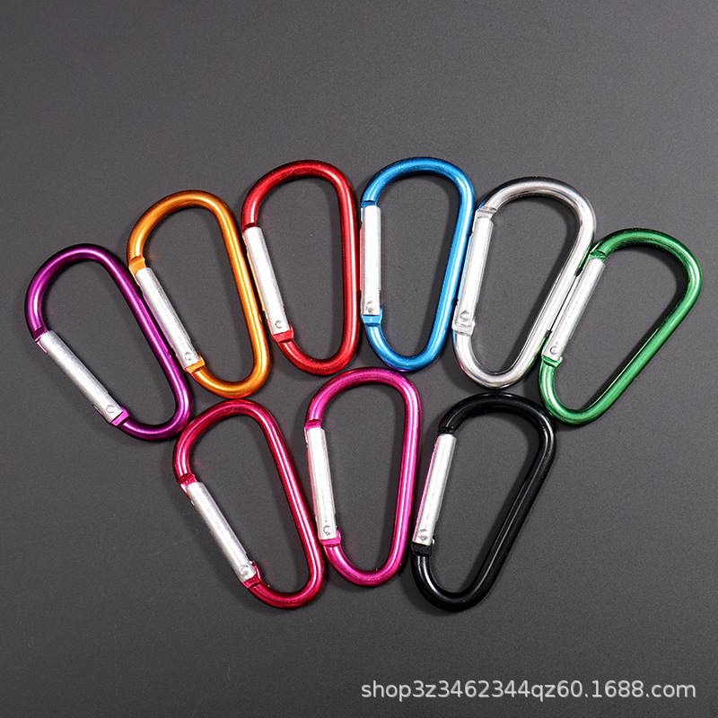 Manufacturer's Ready-Made Spring No. 5 D-Type Quick-Hook Buckle Aluminum Alloy Carabiner Rock Climbing Carabiner Hook Ring Climbing Buckle