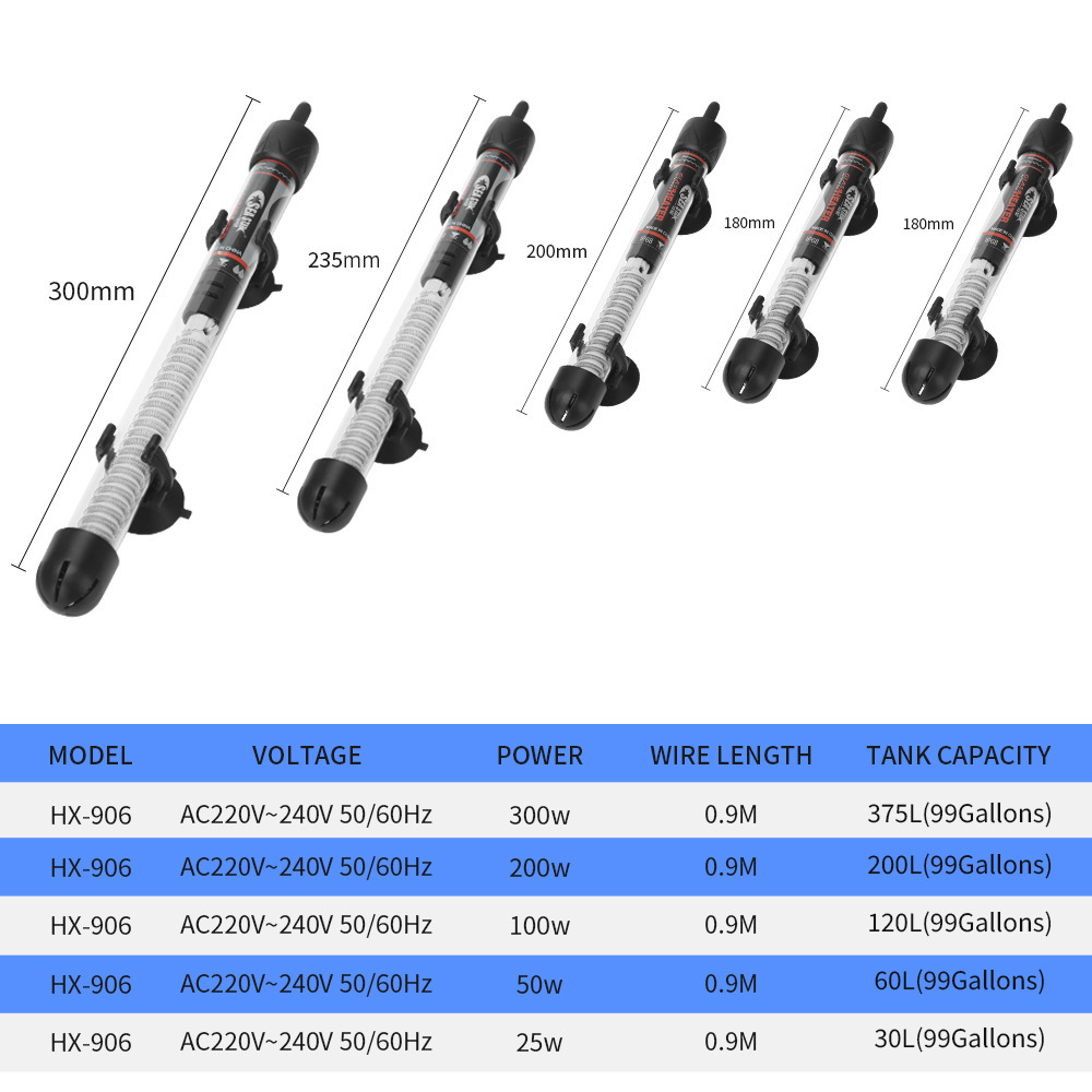 Fish tank heating rod aquarium automatic constant temperature heating rod heating rod constant temperature rod European gauge short and pithy cross-border
